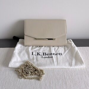 LK Bennett Cream Gold Clutch Shoulder Bag